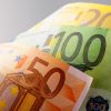 Euro, European Union money on a gray background